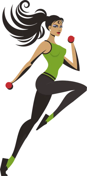 运动女孩卡通