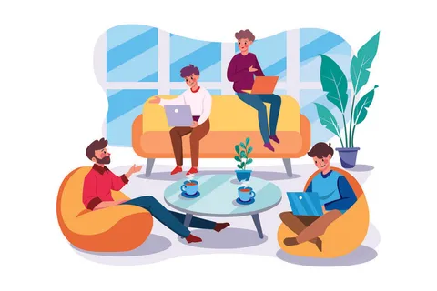 扁平化人物场景办公互联网等距ai矢量设计网页海报UI素材插画