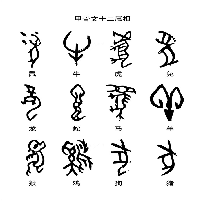 十二生肖甲骨文图片