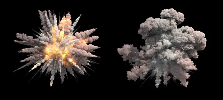 炸弹爆炸的焰火图片