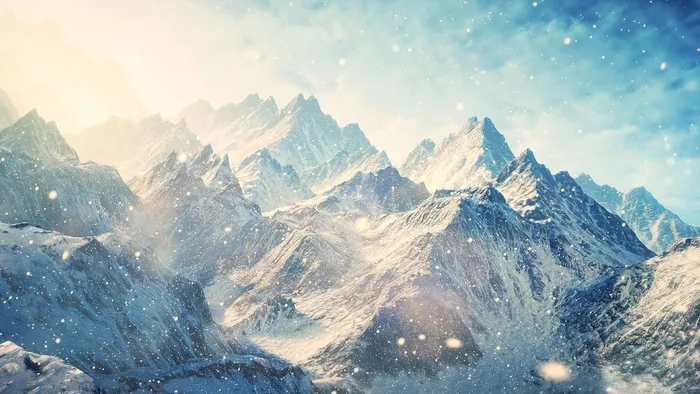 唯美高清雪山雪景