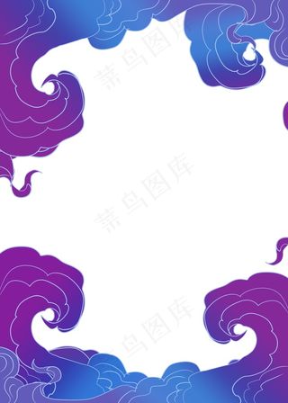 国潮手绘相框psd分层模板