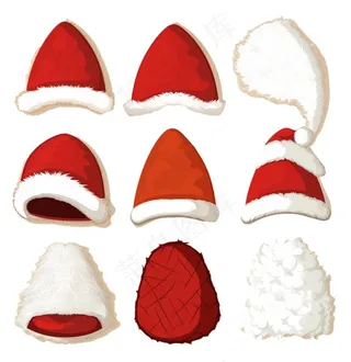 圣诞帽子圣诞老人帽卡通插画免抠