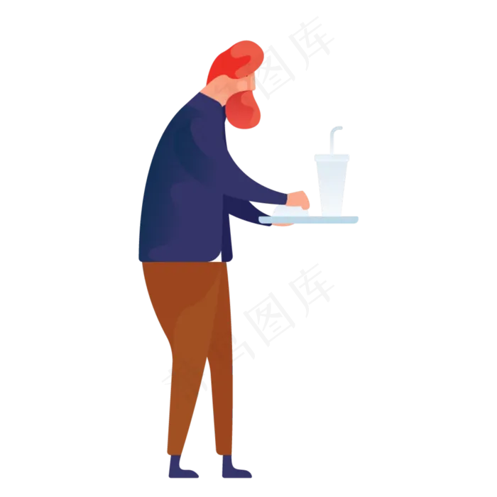 餐厅端盘人物免抠图