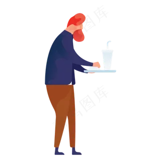 餐厅端盘人物免抠图