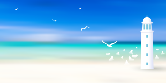 夏天海滩大海背景ai矢量模版下载