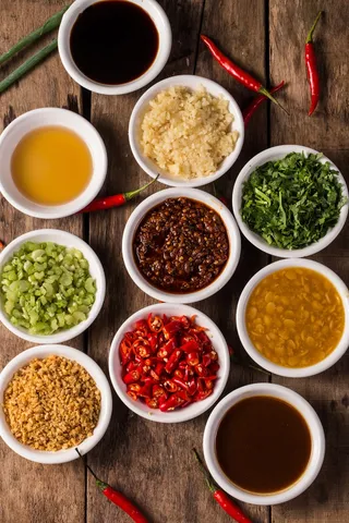 调味料火锅配料美食调味品辣椒酱葱姜蒜