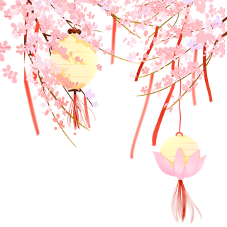 春天浪漫粉红色樱花手绘樱花梅花桃花花朵图片PNG免扣素材