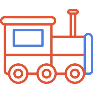 彩色火车头简笔画图标