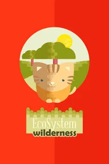 自然风景动物植物扁平矢量插画