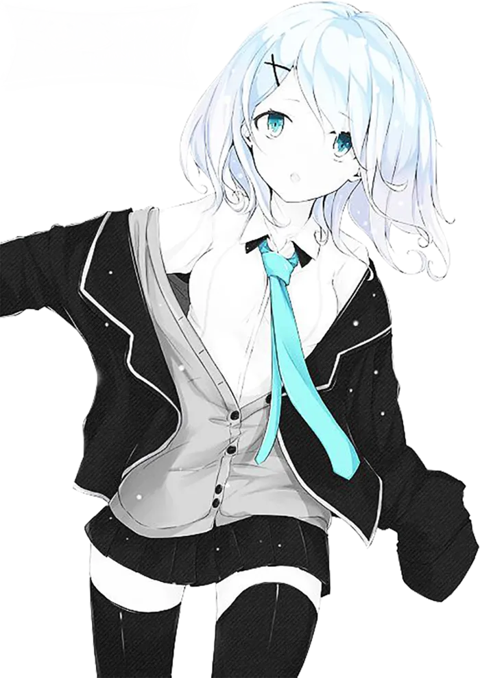 黑色休闲服女孩素材卡通简笔人物