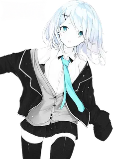 黑色休闲服女孩素材卡通简笔人物