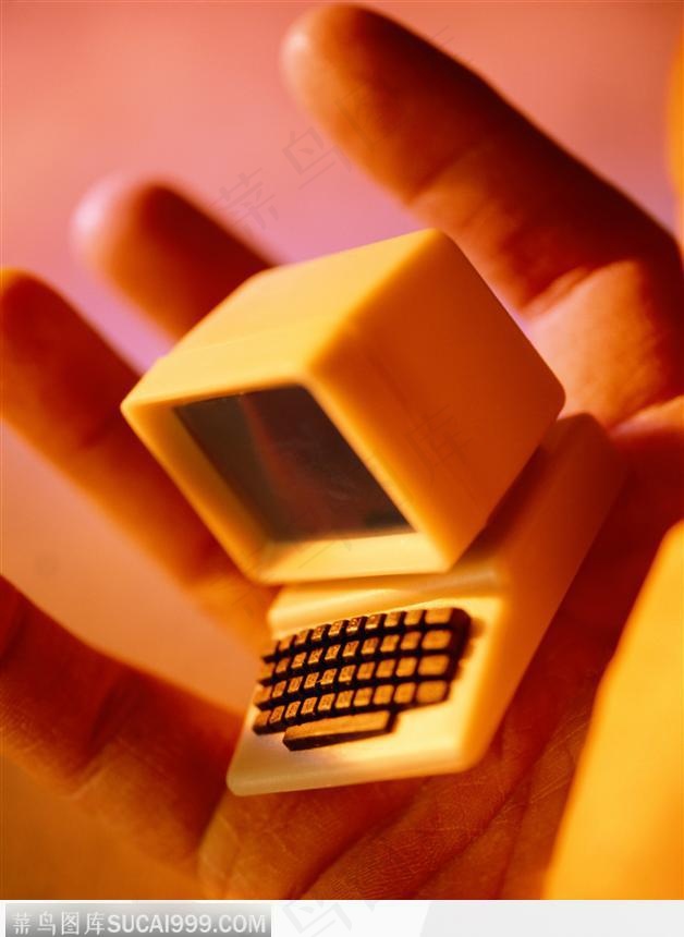 微型电脑 手 显示器 键盘