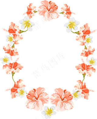 橙色元素的花环