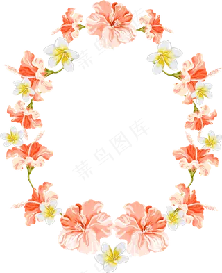 橙色元素的花环