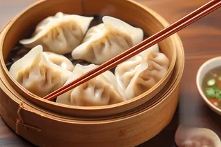 蒸饺饺子美食摄影图