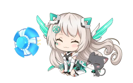 天选姬2.0战斗体-Q版-吹风扇未经允许请勿商用