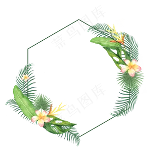 水彩插画-花环3