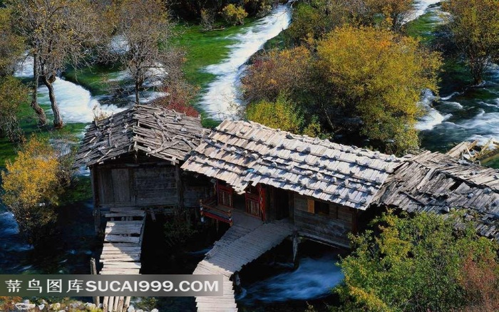 茅屋建筑美景素材