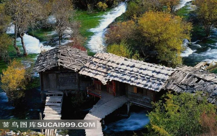 茅屋建筑美景素材