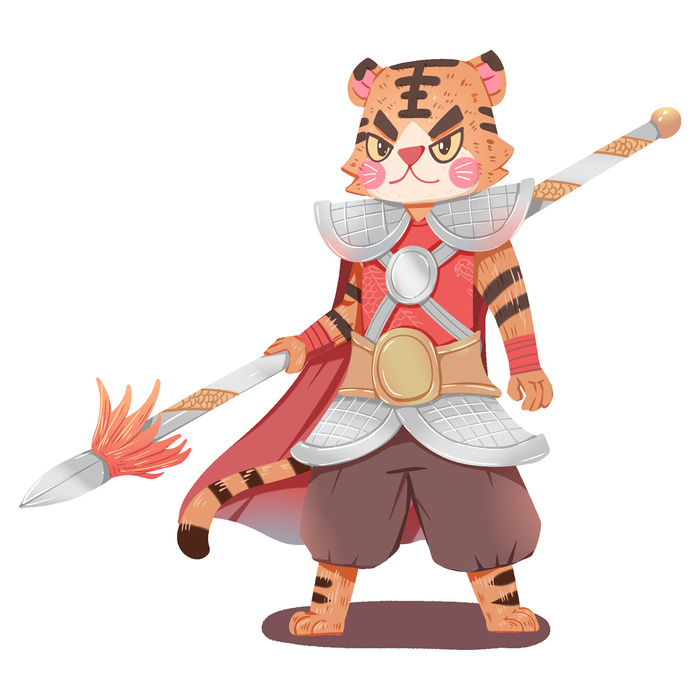 PNG免扣2022虎年新年春节元旦卡通老虎形象图片插画PSD设计素材