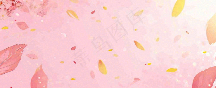 春天粉色樱花浪漫树枝花瓣花朵，阳光清新立春(1712x704)