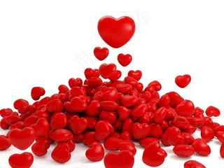 一堆红色爱心高清图片