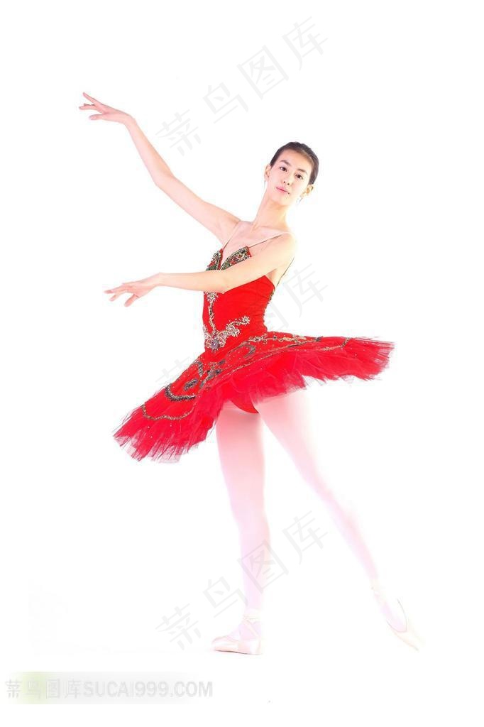 红裙芭蕾舞清纯美女