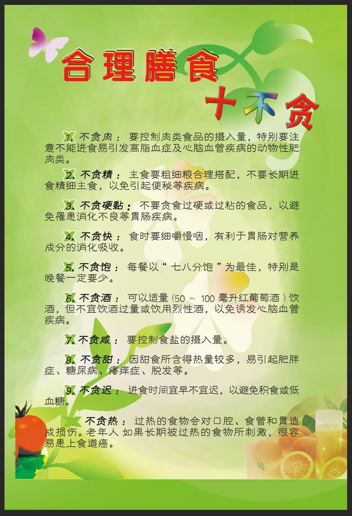 健康合理饮食psd模版下载
