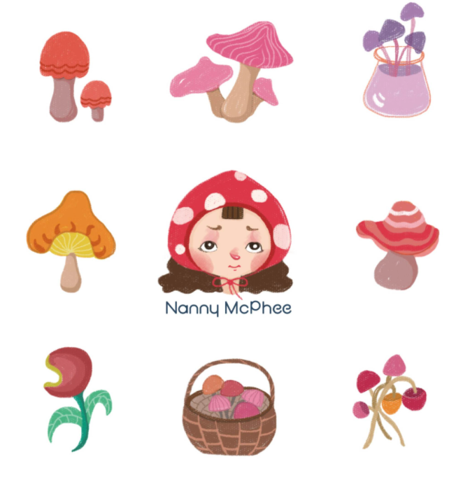 可爱扁平风不干胶贴纸