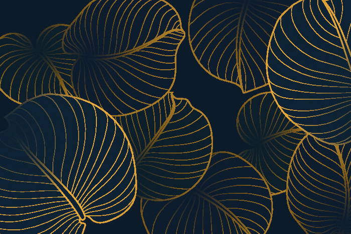 中国风古典背景矢量图片渐变金色线条花纹线性几何传统树叶ai素材