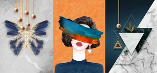 轻奢唯美三联画