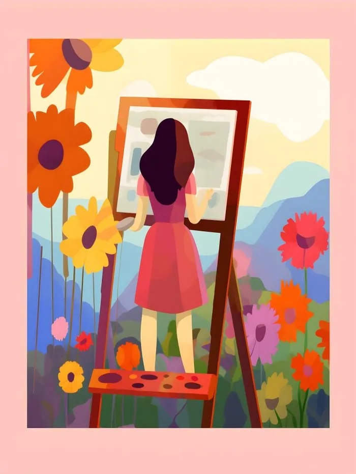 美术画画花朵插画背景(2709x3600)