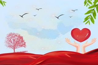 红色公益爱心慈善活动宣传海报展板背景图片PSD分层设计素材模板