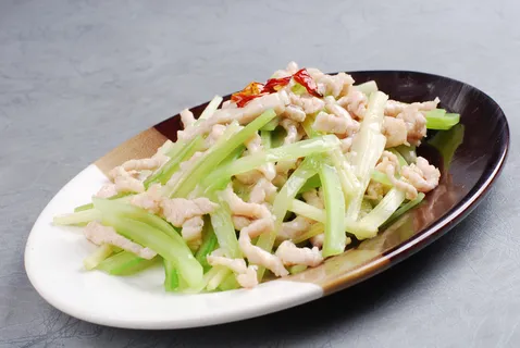 川菜湘菜高清菜谱 西芹炒肉丝 川菜湘菜高清菜谱 西芹炒肉丝