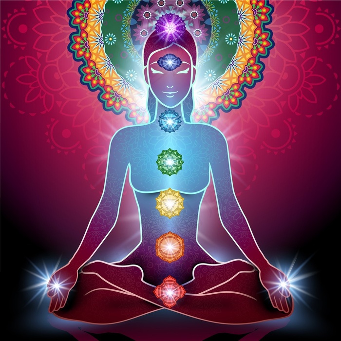 坐着的发光的佛像