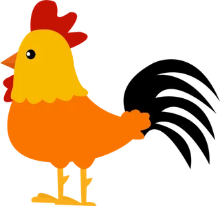 公鸡卡通简笔现代农业