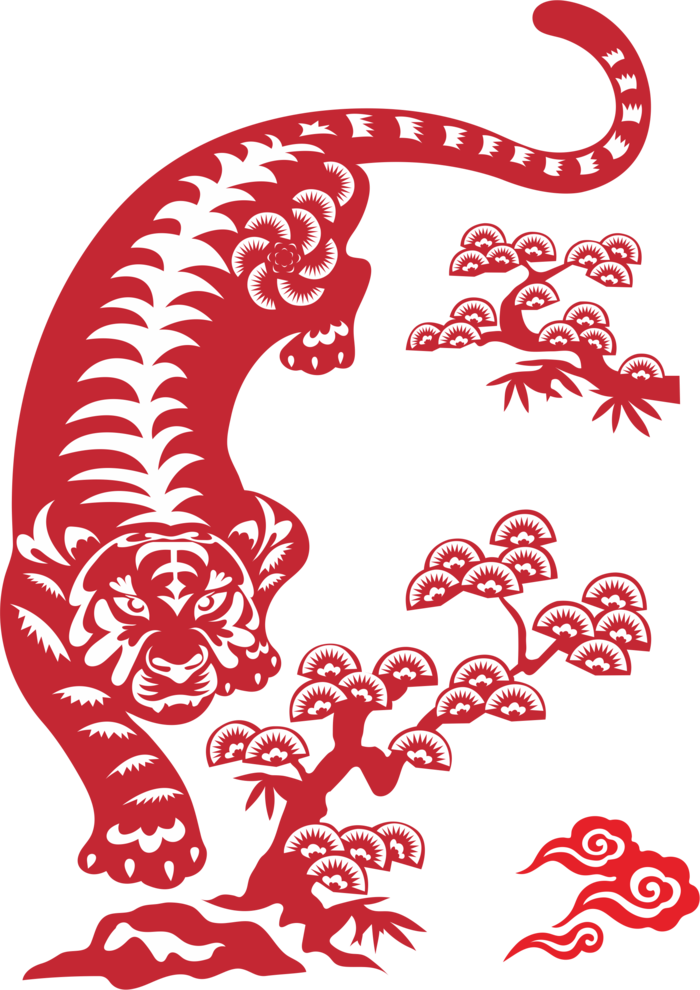 虎年春字剪纸cdr矢量模版下载