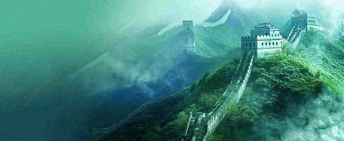 中国风长城连绵不断山脉庄严(1712x704)