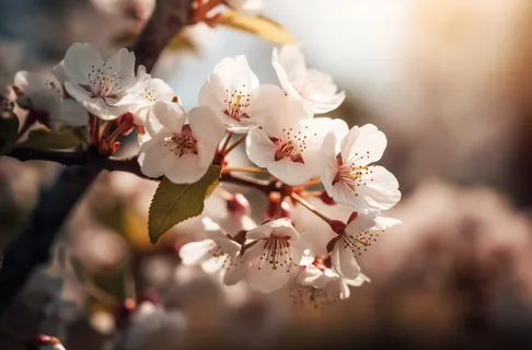 樱花灿烂阳光的特写摄影图 樱花灿烂阳光的特写摄影图