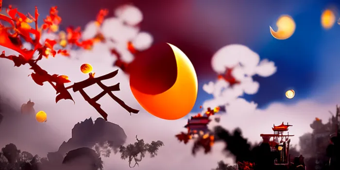 AI中秋节火红月亮