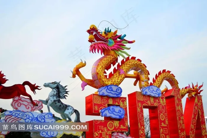 美丽的神龙花灯