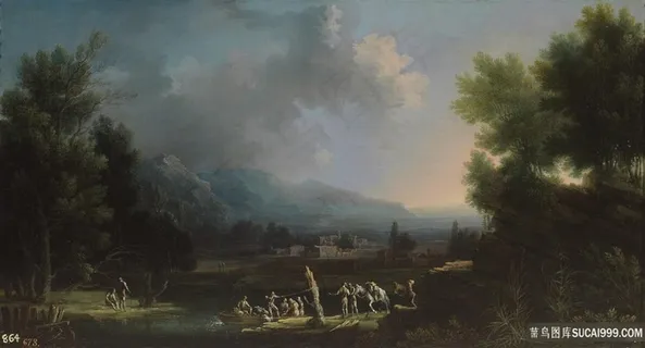 道路美景油画风景画