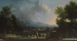 道路美景油画风景画