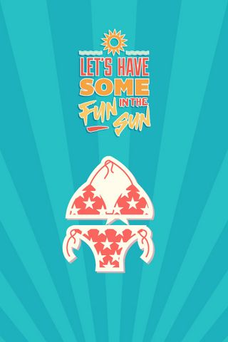 夏天海报矢量插画扁平风格