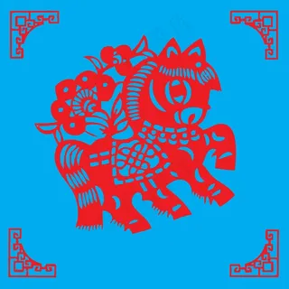 马剪纸 剪纸风元素