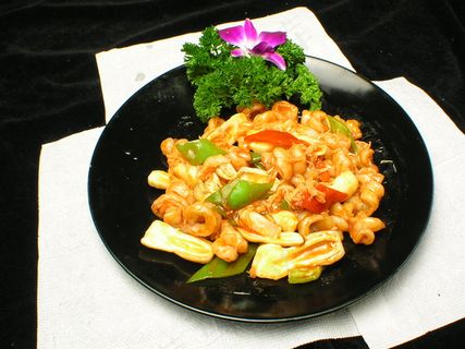 粤菜1387酱爆什菌虾球