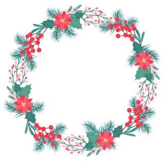 圣诞节红色复古花环