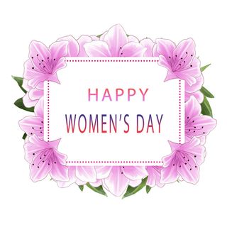 手绘妇女节紫色花卉挂画