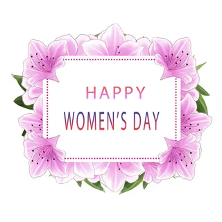 手绘妇女节紫色花卉挂画